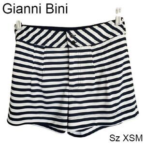 Women's Black and White Shorts Dressy Striped Stretch Shorty Shorts Size XS